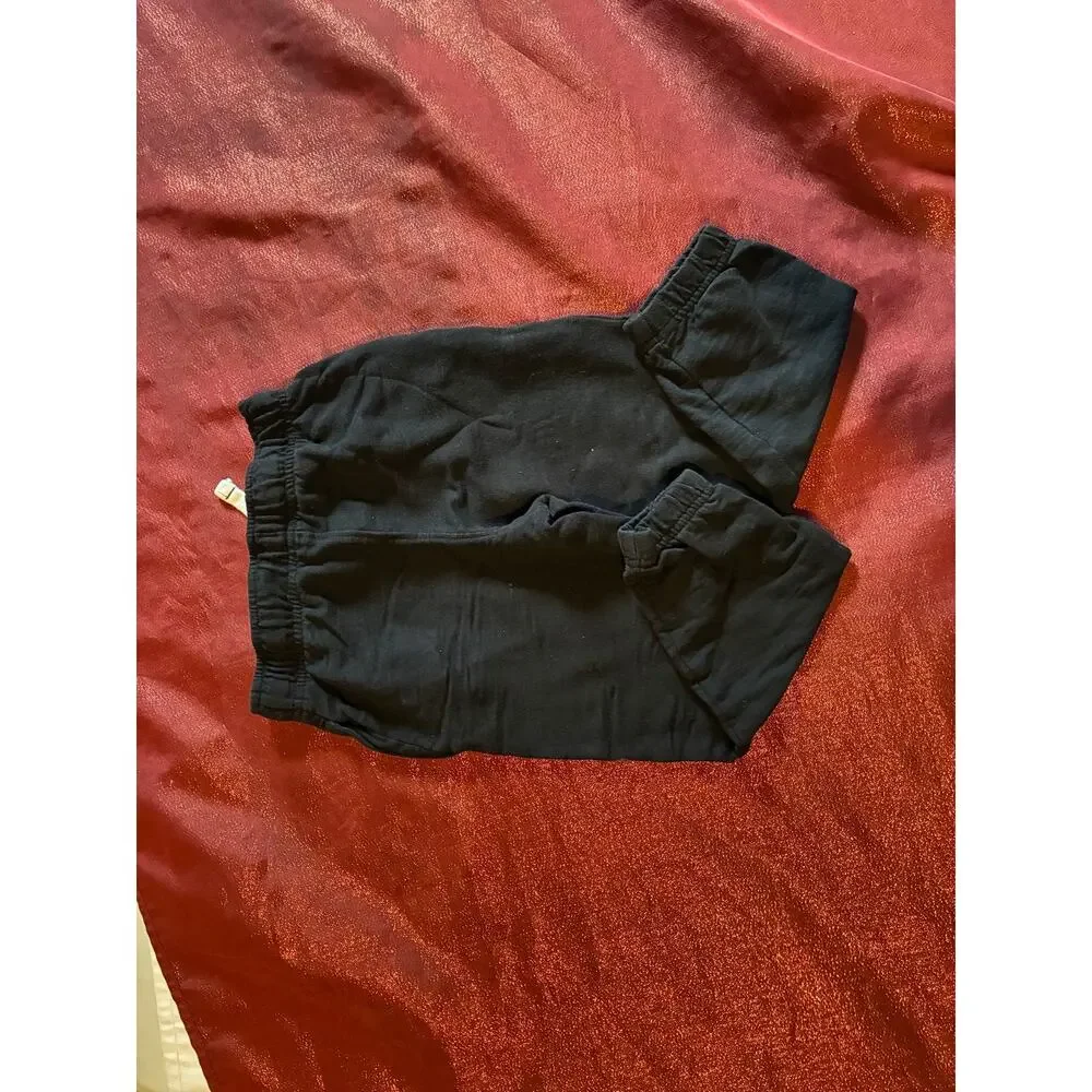 365 Kids Pants Kids 5 Black Jogger Sweatpants Elastic Waist Cuffed Pull On
